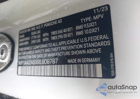 2024 Porsche Macan T from USA, damaged, VIN WP1AA2A5XRLB08787
